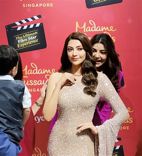 In Pics Indian Actress Kajal Aggarwal S Peekaboo At Wax Statue Unveiling At Madam Tussauds