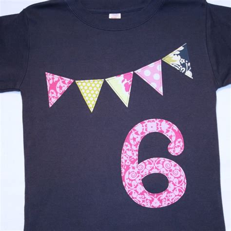 Girls 6th Birthday Shirt Number 6 Shirt Girl Pink Navy Etsy