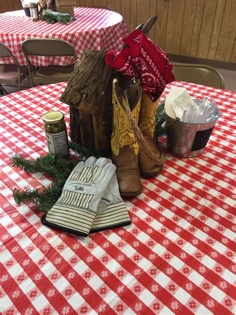 Table Decorations For Mens Chili Cook Off Cook Off Western Table
