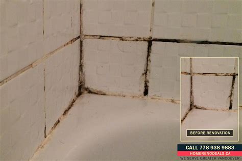 Cracked And Crumbling Grout With Mold And Mildew Between Bathroom Tiles