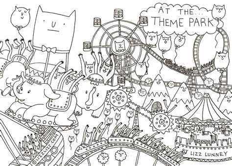 Amusement Park Map Coloring Pages