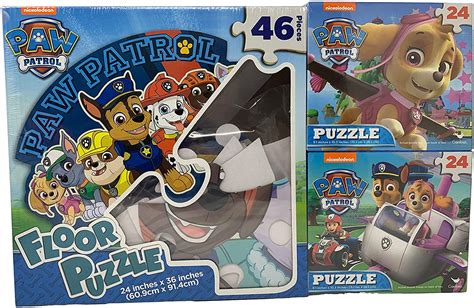 Deluxe 3 Pk Paw Patrol Floor Puzzle And Jigsaw Puzzles In Package Set