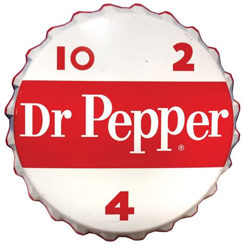 Dr Pepper Bottle Cap Sign Colorful Litho On Metal Exc Cond 27dia