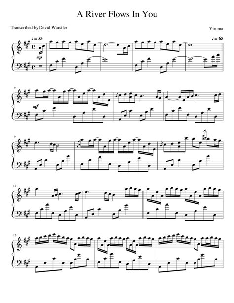 A River Flows In You Sheet Music For Piano Solo