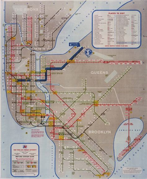 New York City Transit Authority System Map George Salamon Vintage New