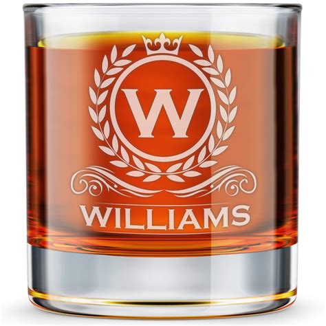 Buy Personalized Whiskey Glass Engraved Monogram Rocks Cocktail Glass 10 25 Oz Custom Bourbon