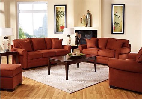 Orange Leather Sofa Set Sofa Living Room Ideas