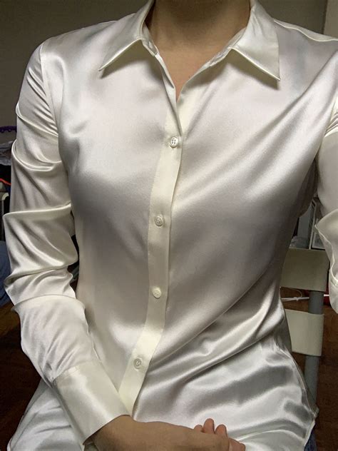 Pin By Dominic Antibody On White Shirts Satin Blouses Satin
