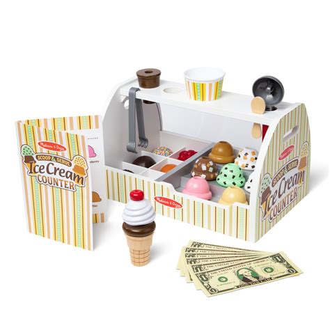 Buy Melissa And Doug Wooden Scoop And Serve Ice Cream Counter 28 Pcs