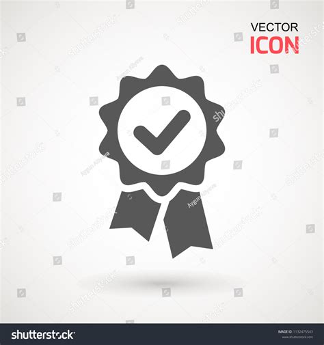 Approved Certified Medal Icon Flat Design Stock Vector Royalty Free