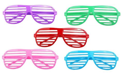 Glasses 80s Neon Shutter Shades Glasses Retro Sunglasses Clubbing Night Out Party Clothes Shoes