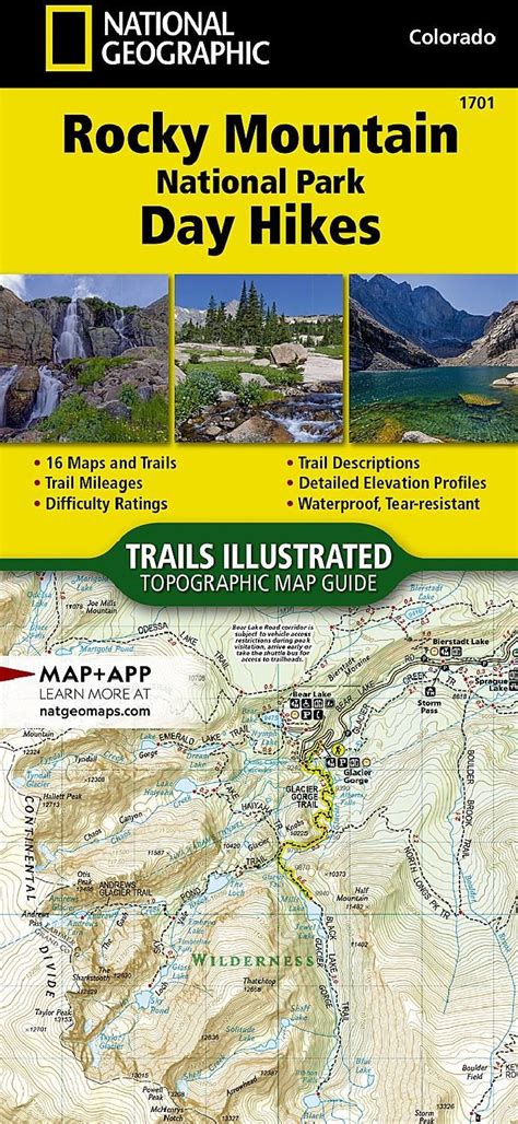 National Geographic Rocky Mountain National Park Day Hikes Map Rei Co