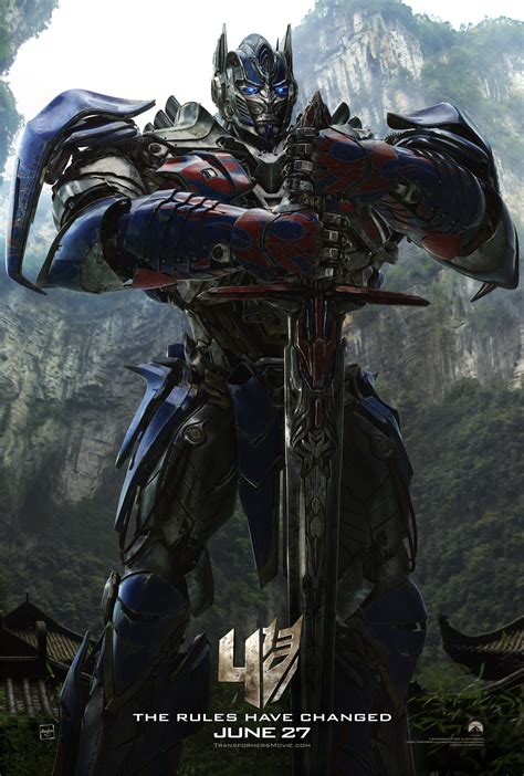 Transformers 4 Age Of Extinction Optimus Prime Character Poster