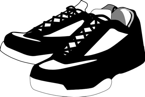 Black And White Shoes Tennis Clip Art at Clker.com - vector clip art