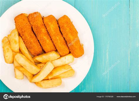 Grilled Cod Fish Fingers With Chunky Chips Stock Photo By ©richardmlee