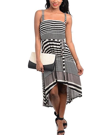 Take A Look At This Black And Ivory Stripe Sleeveless Hi Low Dress On