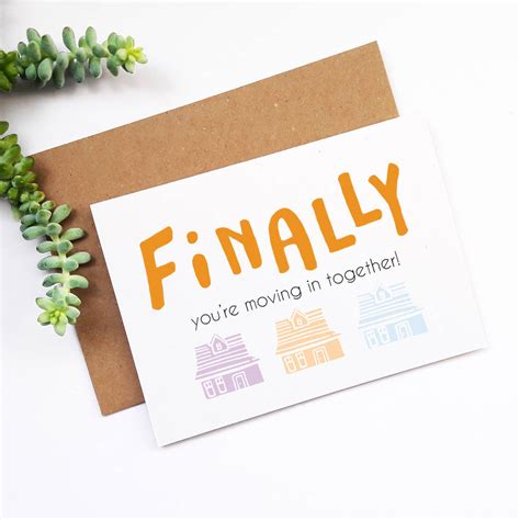Funny Couple Moving House Congratulations Card By Yellow Lemming
