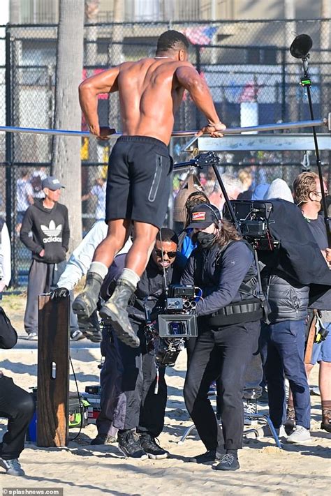 Michael B Jordan Directs A Shirtless Jonathan Majors On The Creed Iii