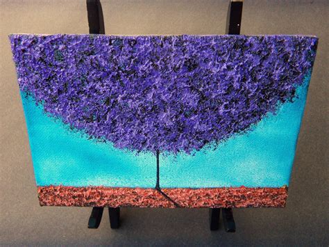 Purple Tree Oil Painting Tree Art Wall Decor Tree Landscape 5 X 7