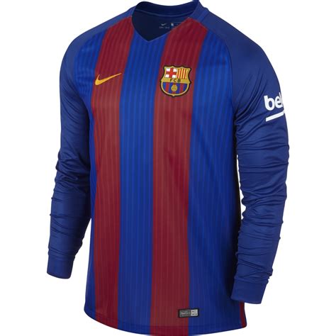 The fc barcelona stadium home jersey features team details on highly breathable fabric to help keep you cool and dry on the field or in the stands cheering for your team. Nike Barcelona Home Mens Long Sleeve Jersey 2016/2017 ...