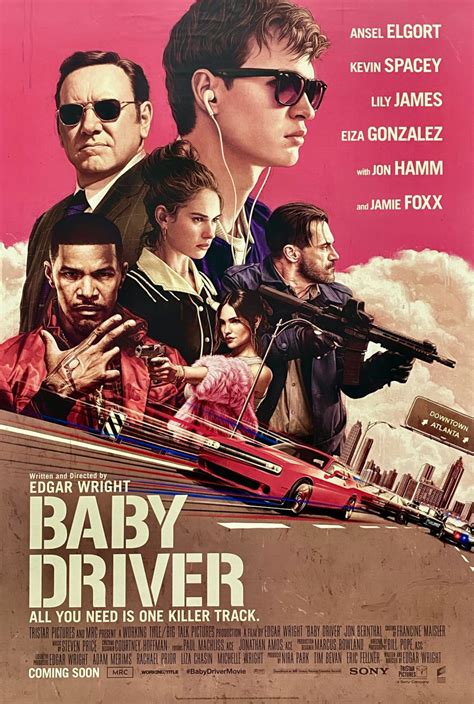 Original Baby Driver Movie Poster Edgar Wright Ansel Elgort Action