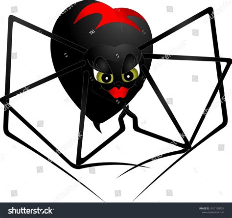 Spider Black Widow Red Symbol On Stock Vector Royalty Free 1017170551