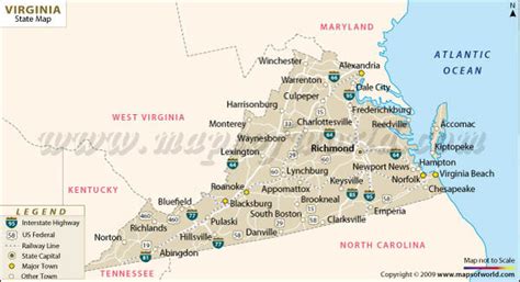 Virginia Usa Map States United States Map
