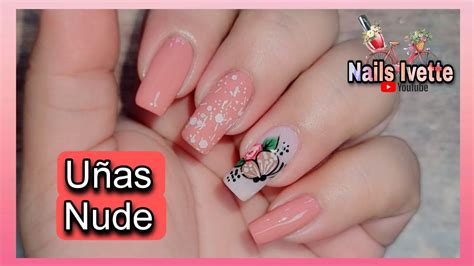 UÑAS DECORADAS NUDE DISEÑO DE UÑAS SENCILLO Y FACIL DE HACER