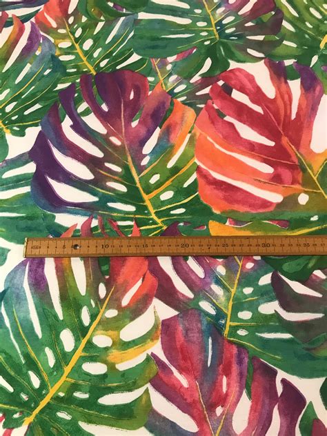 Tropical Palm Leaf Fabric By The Metre Etsy Uk