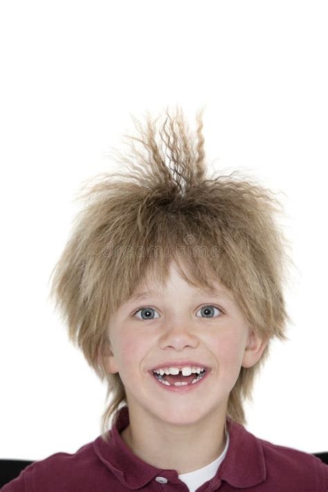 Closeup Of A Boy With Spiked Hair Stock Photo Image Of Background