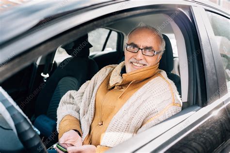 Man Sitting In Car Stock Image F Science Photo Library