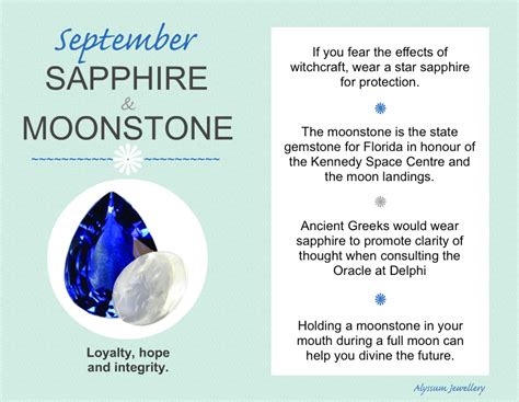 Septembers Birthstones The Sapphire And Moonstone