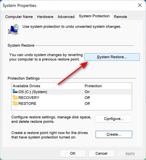 How To Create System Restore Point In Windows 11