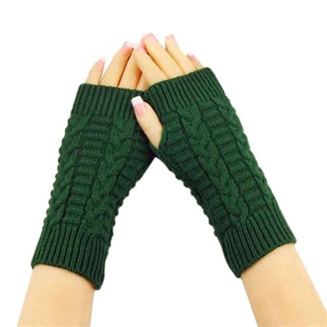 Fashion Winter Gloves Knitted Wool Arm Fingerlessunisex Soft Lady Warm
