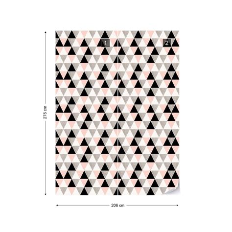 Fototapete Tapete Modern Pink And Black Geometric Triangle Pattern Bei