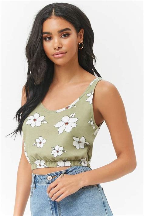 Forever 21 Floral Print Crop Top Crop Top Fashion Floral Print Crop Top Crop Tops