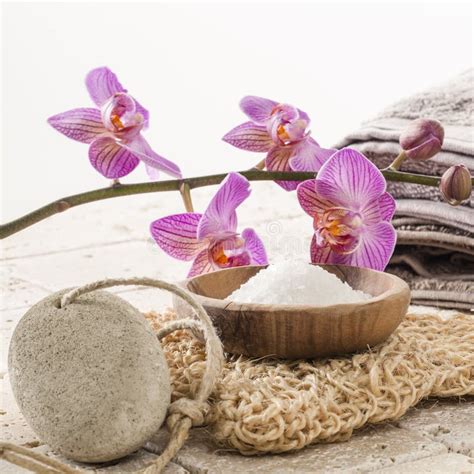 Zen Massage And Body Peeling With Loofah And Pumice Stone Stock Image