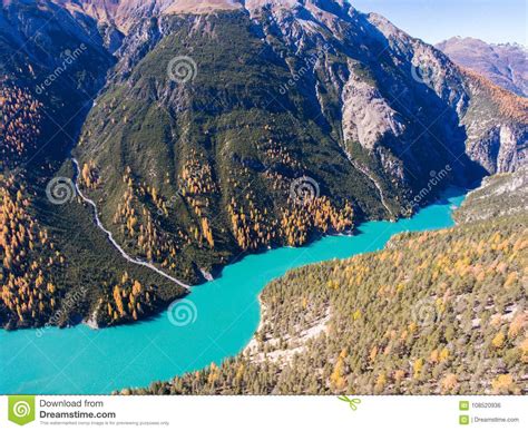 Turquoise Mountain Lake Surrounded By Forest Stock Photo Image Of