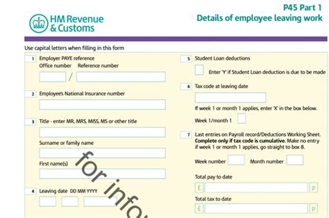 P45 Official Form Free Download Online In Pdf Update 2021