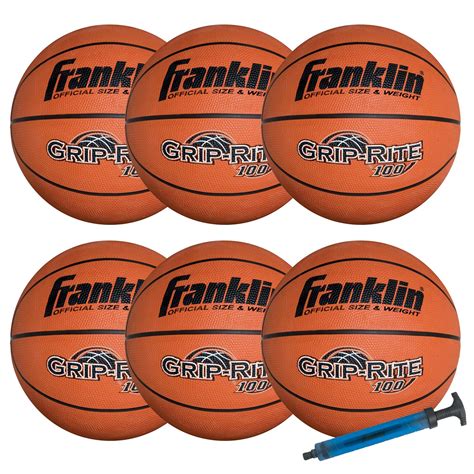 Basketball Set Team 6 Pack Grip Rite 100 With Pump Franklin Sports