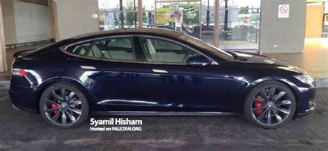Details about emblem word p100d letter. Tesla Model S spotted in Malaysia - grey import?