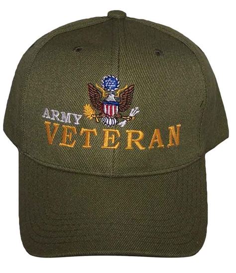 Army Veteran Military Embroidered Baseball Caps Green Color