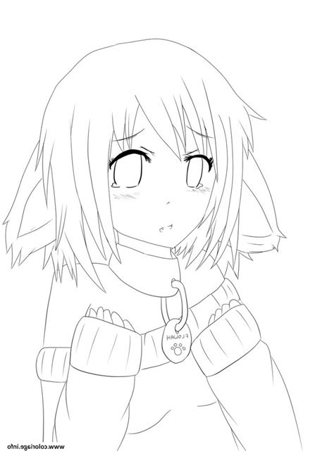 Dessin Animaux Manga Cool Images Coloriage Fille Manga 22 Jecolorie
