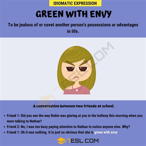 Green With Envy The Definition Of This Idiom With Useful Examples • 7esl