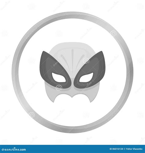 Full Head Mask Icon In Monochrome Style Isolated On White Superhero S