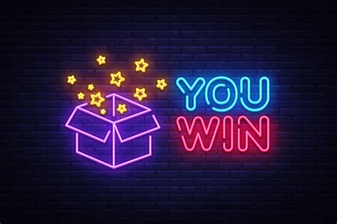 You Win Neon Sign Vector You Win Design Template Neon Sign
