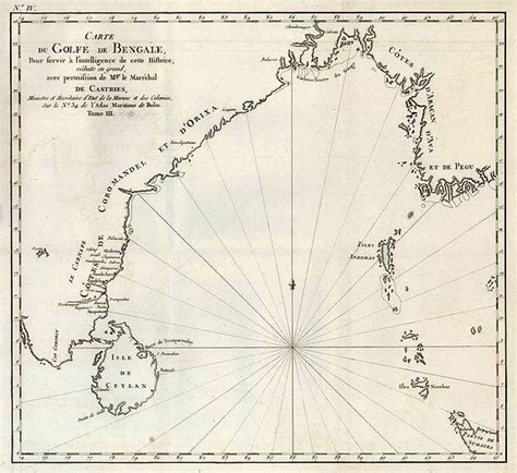 Carte Du Golfe De Bengale Old Map By Bellin Jn