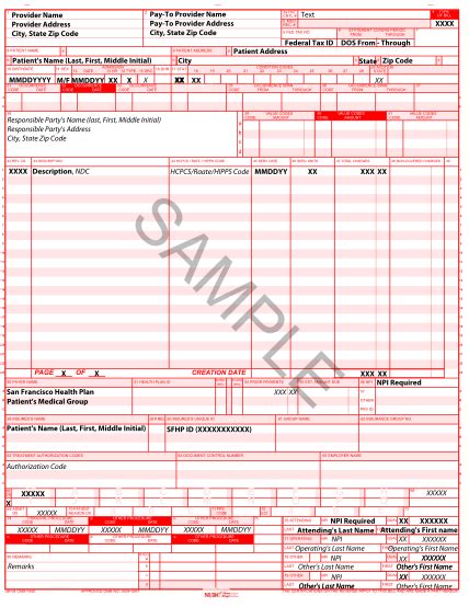 Sample Ub 04 Form Completed Fill Online Printable 55 Off