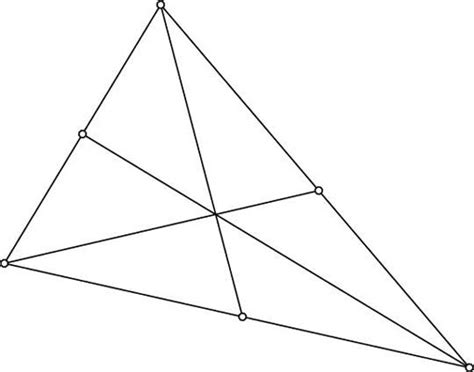 If you draw lines from each corner (or vertex) of a triangle to the midpoint of the opposite sides, then those three lines meet at a center, or centroid, of the triangle. How to Pinpoint the Center of a Triangle - dummies