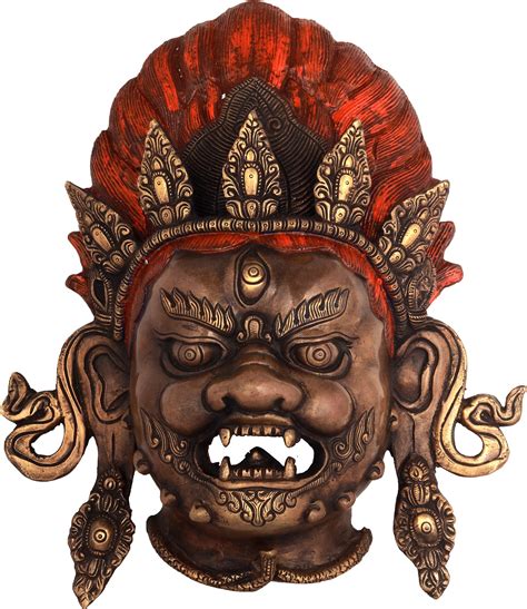 Tibetan Buddhist Mahakala Mask Made In Nepal Wall Hanging Exotic